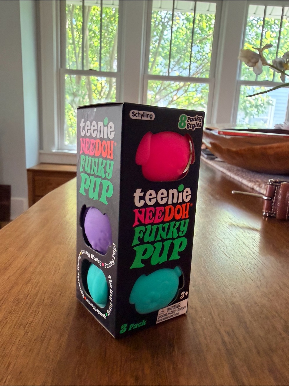 teenie NEEDOH Funky Pup 3-Pack Kids Toy - Pink, Purple, Teal